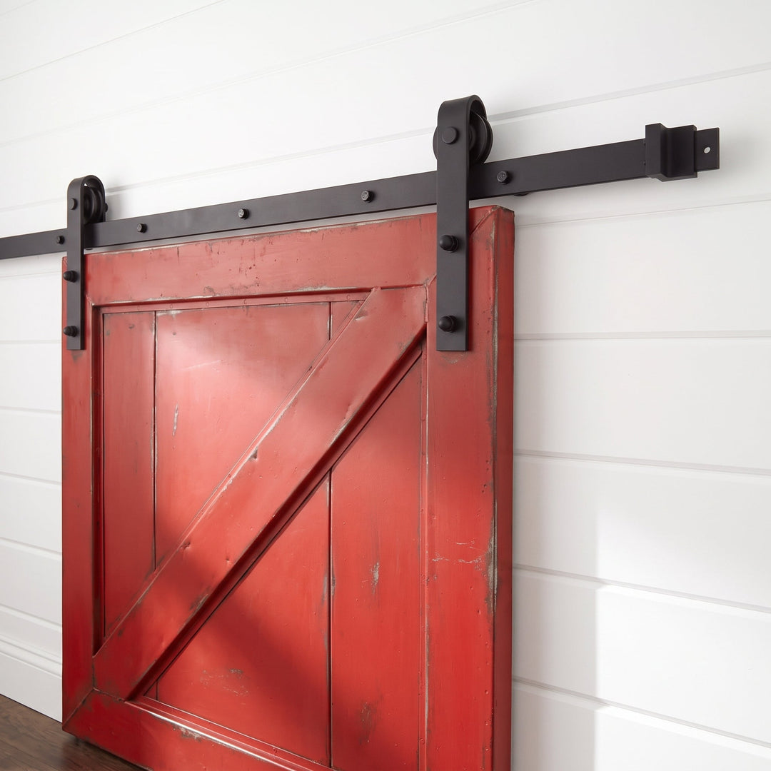 Black J Shape Barn Door Hardware