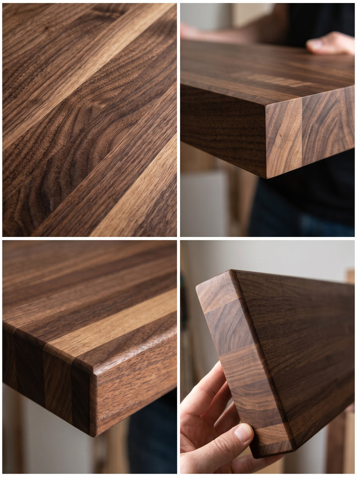 Black Walnut Butcher Block Floating Shelf