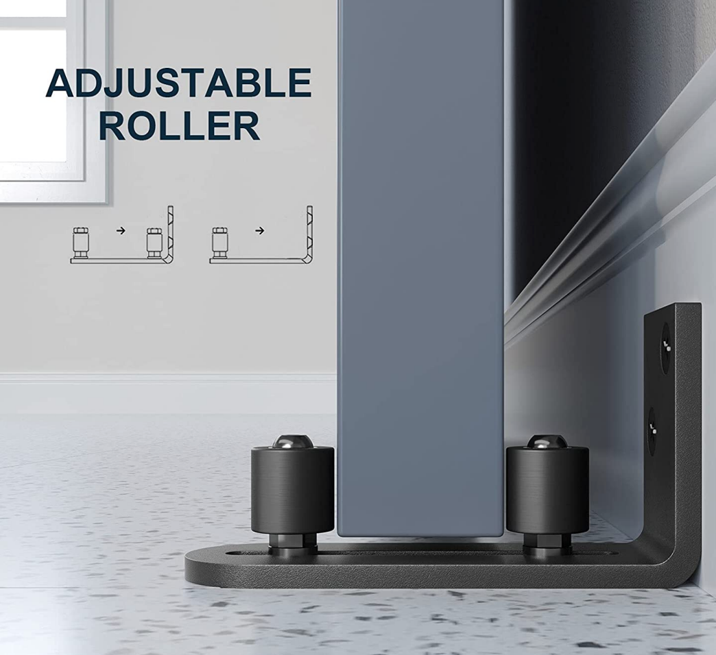 Black Adjustable Roller Floor Guide - DALMATIAN DOORS™ and Woodworking