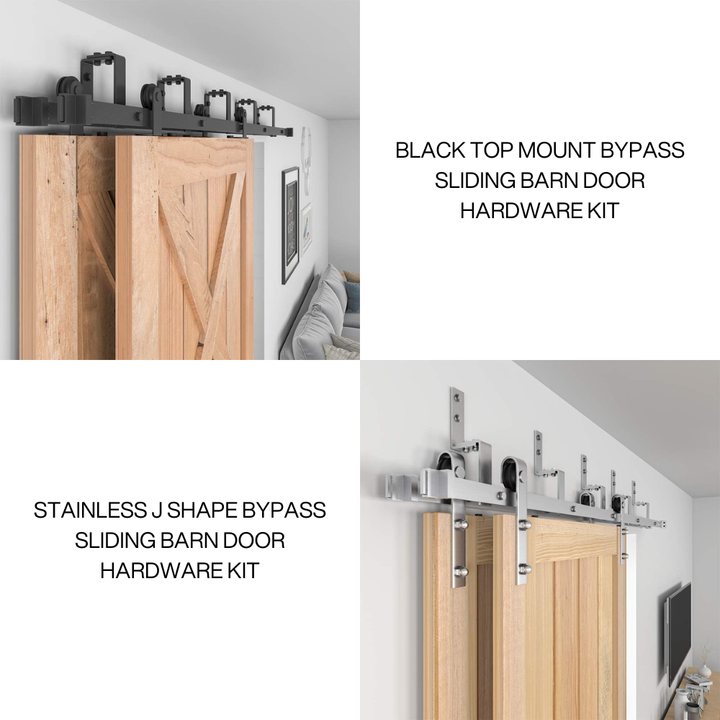 Herringbone Wood 1 Panel Bypass Barn Door - DALMATIAN DOORS™ and Woodworking