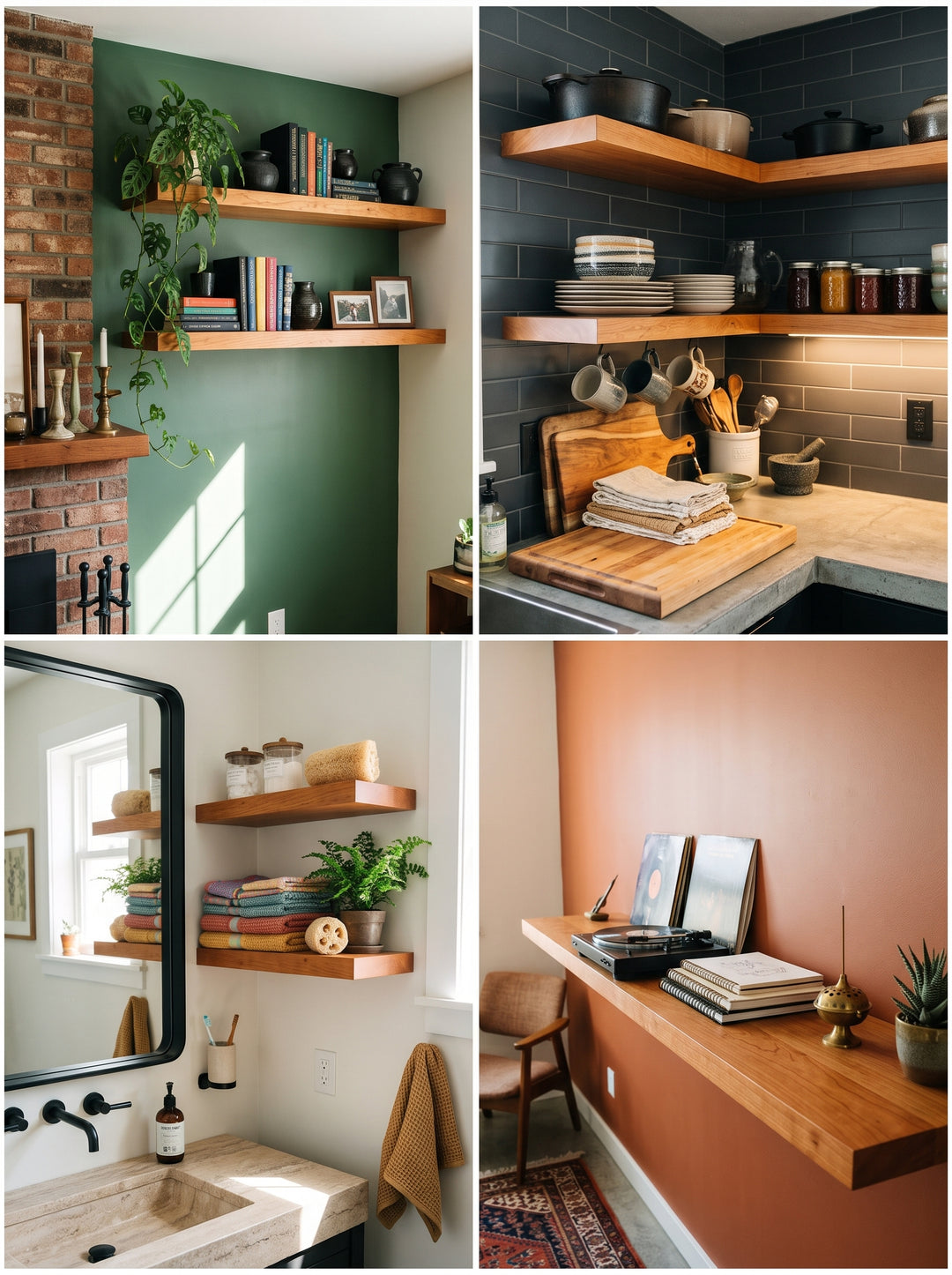 Cherry Wide Plank Floating Shelf
