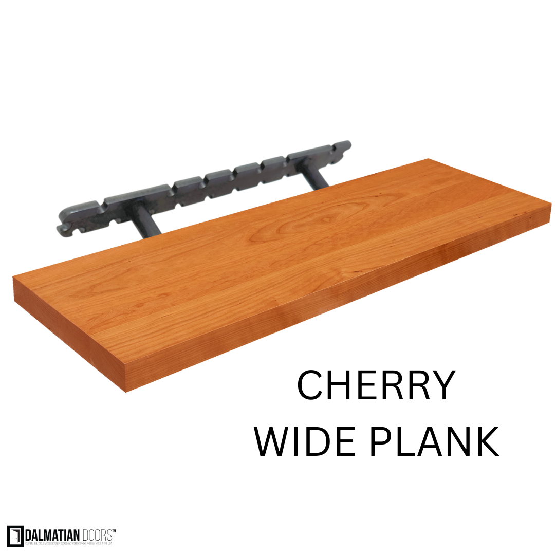 Cherry Wide Plank Floating Shelf - DALMATIAN DOORS™ and Woodworking