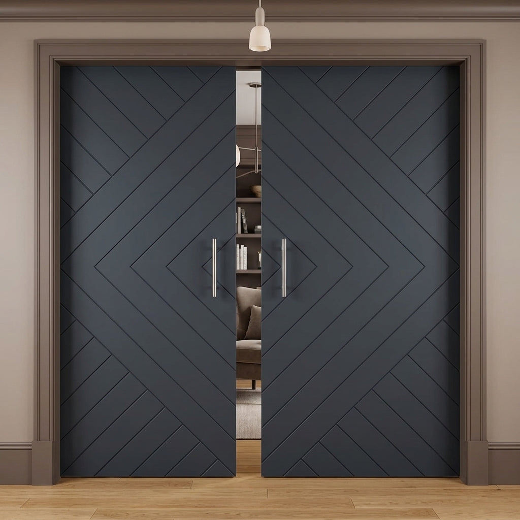 Chevron Arrow Pocket Door - DALMATIAN DOORS™ and Woodworking