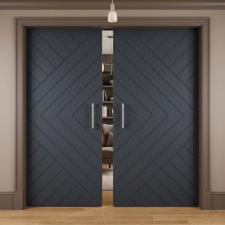 Chevron Arrow Pocket Door - DALMATIAN DOORS™ and Woodworking