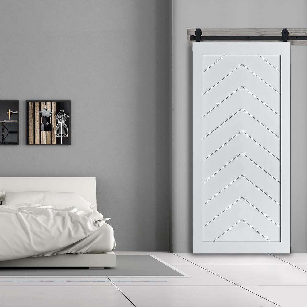 Chevron Wood 1 Panel Barn Door - DALMATIAN DOORS™ and Woodworking