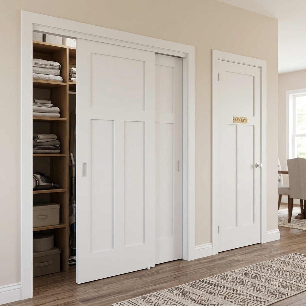 Wood 3 Panel Craftsman Bypass Door - DALMATIAN DOORS™ and Woodworking