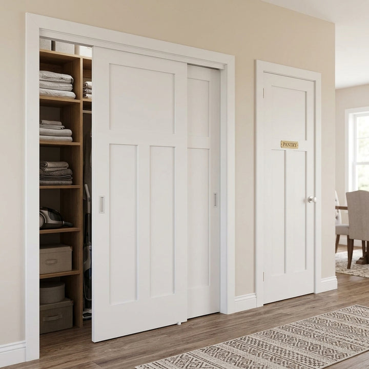 Wood 3 Panel Craftsman Bypass Door - DALMATIAN DOORS™ and Woodworking