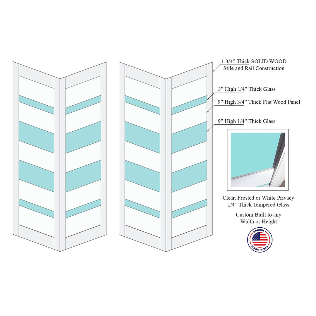 Glass 4 Lite Palermo Bifold Doors - DALMATIAN DOORS™ and Woodworking