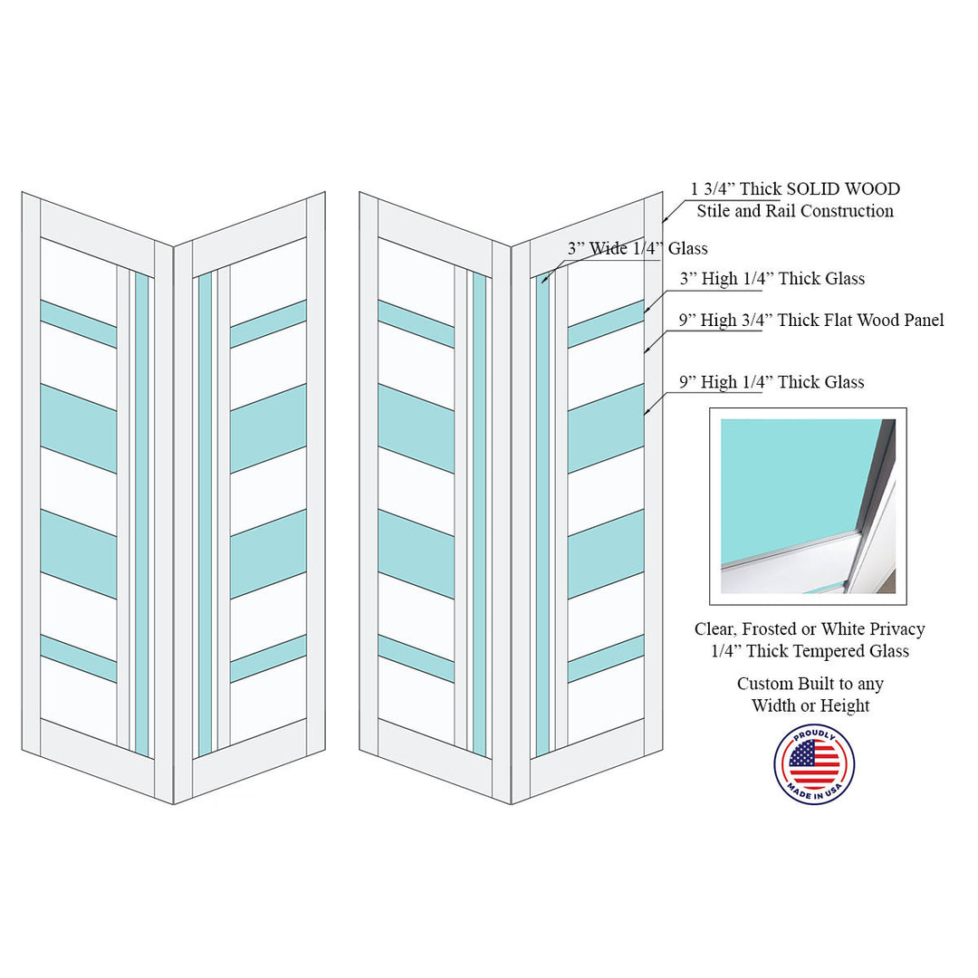 Glass 5 Lite Giuseppe Bifold Doors - DALMATIAN DOORS™ and Woodworking