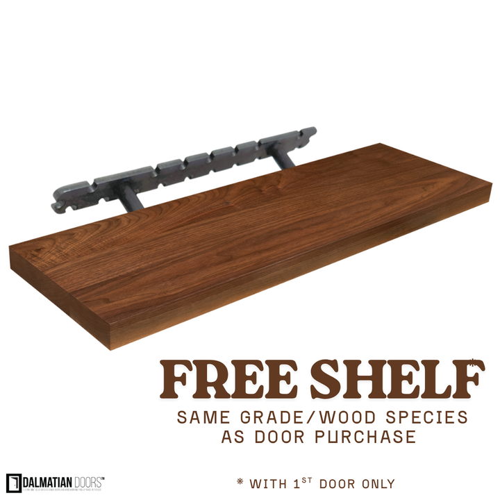 FREE Matching Floating Shelf - DALMATIAN DOORS™ and Woodworking