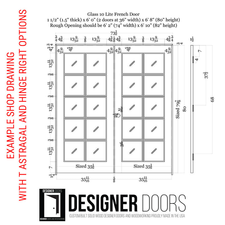 10 Lite Glass French Door - DALMATIAN DOORS™ and Woodworking