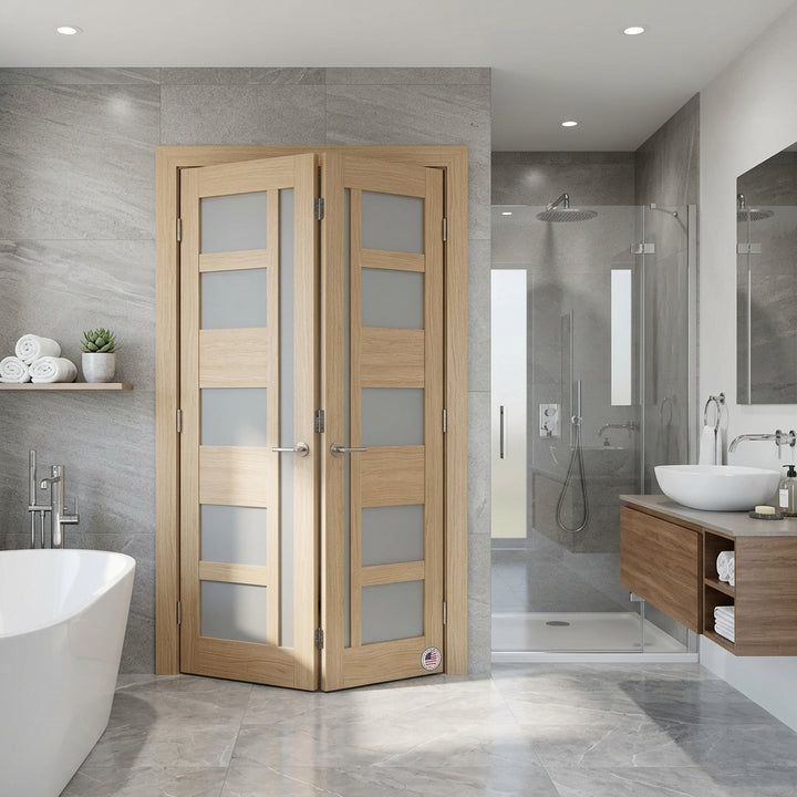 Glass 5 Lite Giuseppe Bifold Doors - DALMATIAN DOORS™ and Woodworking