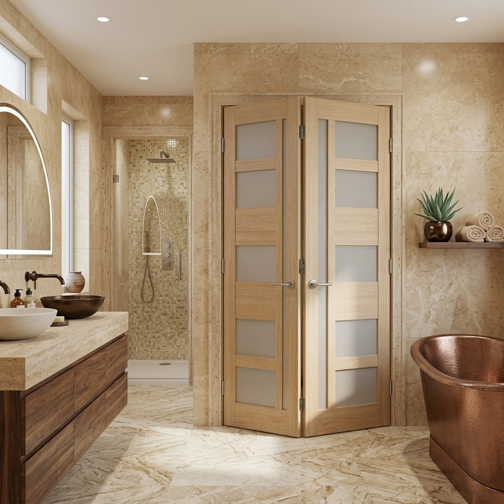 Glass 5 Lite Giuseppe Bifold Doors - DALMATIAN DOORS™ and Woodworking