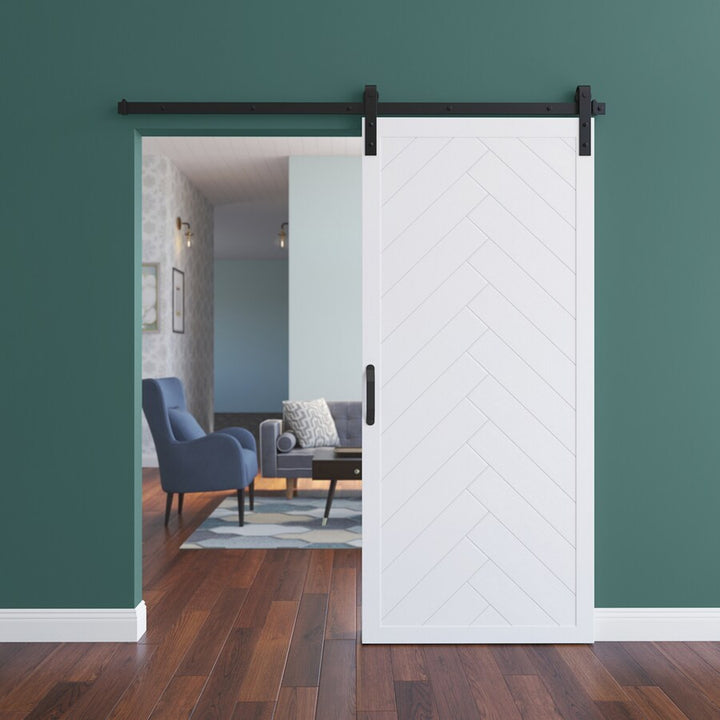 Herringbone Wood 1 Panel Barn Door - DALMATIAN DOORS™ and Woodworking
