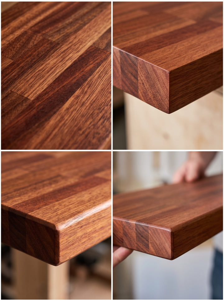 Mahogany Butcher Block Floating Shelf