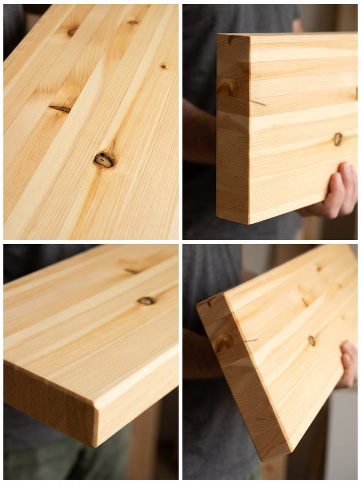 Clear Pine Butcher Block Floating Shelf