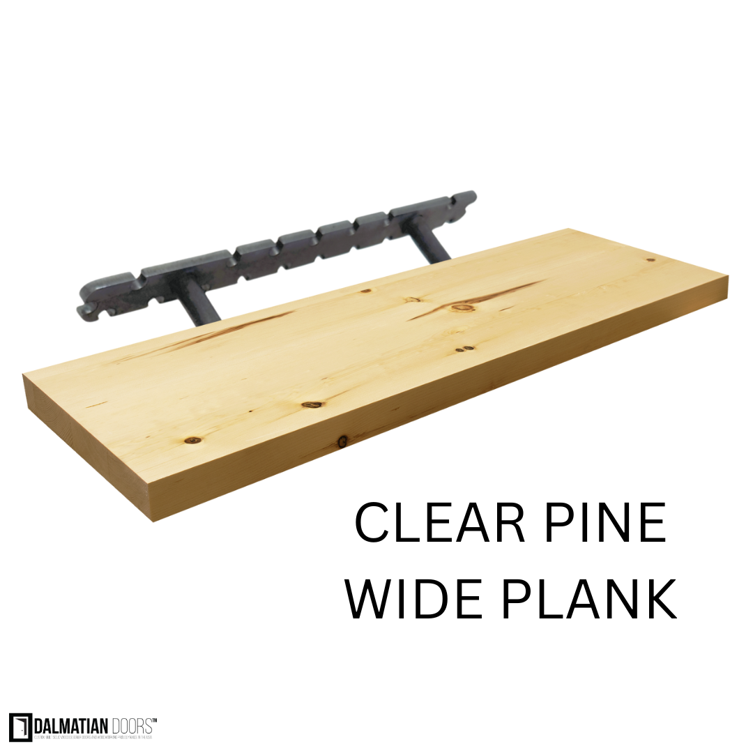 Clear Pine Wide Plank Floating Shelf - DALMATIAN DOORS™ and Woodworking