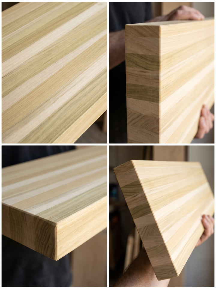 Poplar Butcher Block Floating Shelf