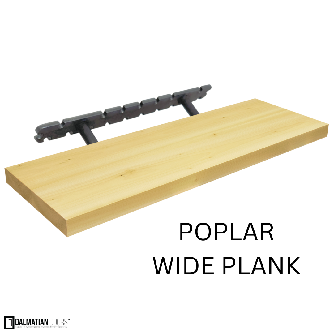 Poplar Wide Plank Floating Shelf - DALMATIAN DOORS™ and Woodworking