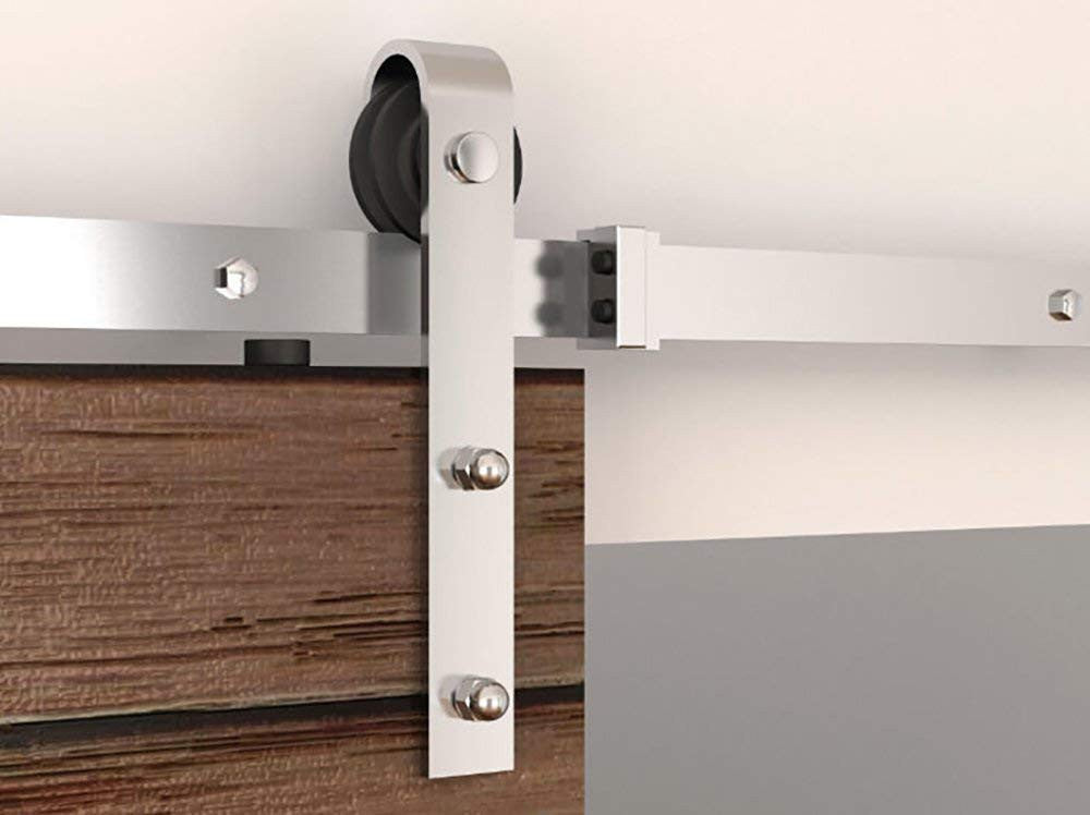 Stainless J Shape Barn Door Hardware - DALMATIAN DOORS™ and Woodworking