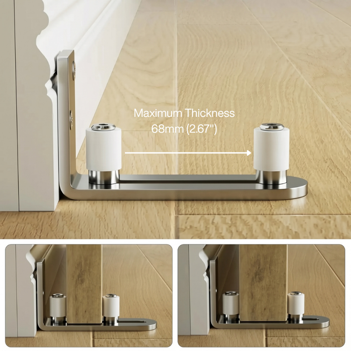 Stainless Adjustable Roller Floor Guide - DALMATIAN DOORS™ and Woodworking