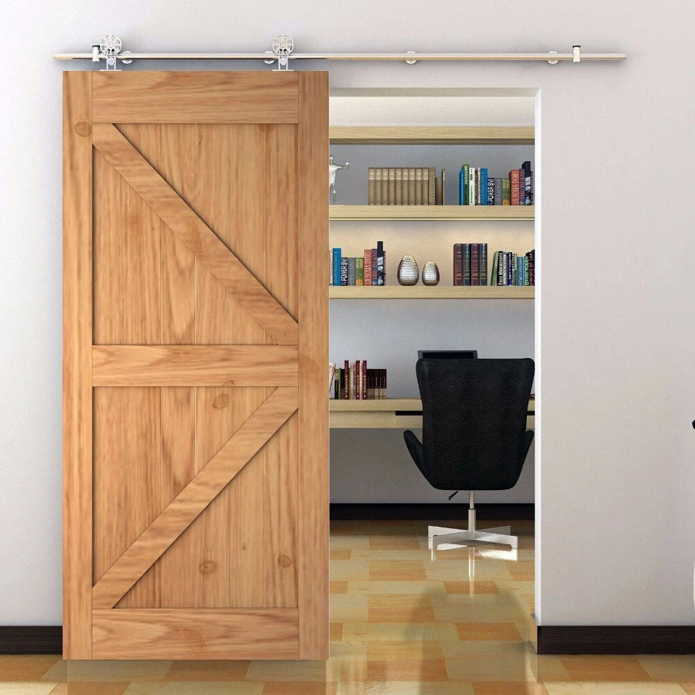 Top Mount Spoke Stainless Barn Door Hardware