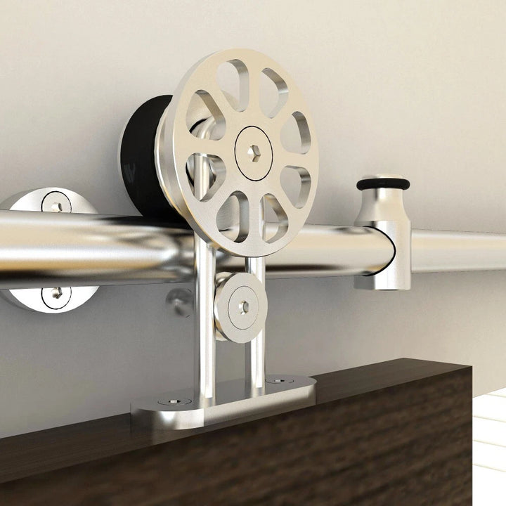 Top Mount Spoke Stainless Barn Door Hardware