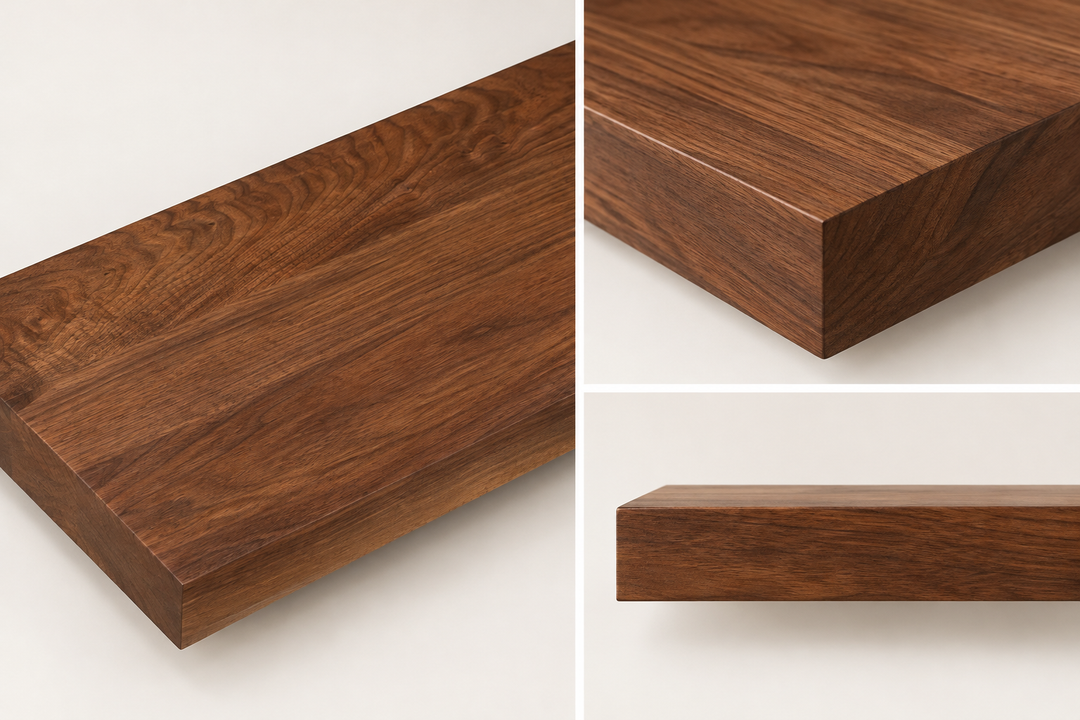 Black Walnut Wide Plank Floating Shelf
