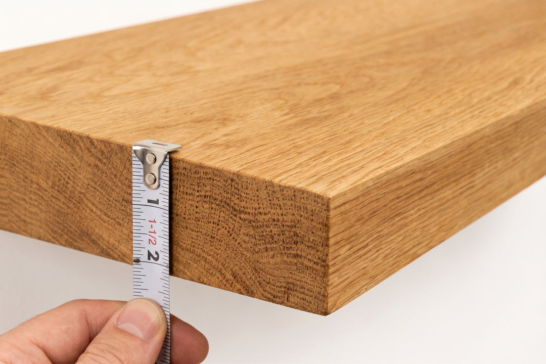 White Oak Wide Plank Floating Shelf