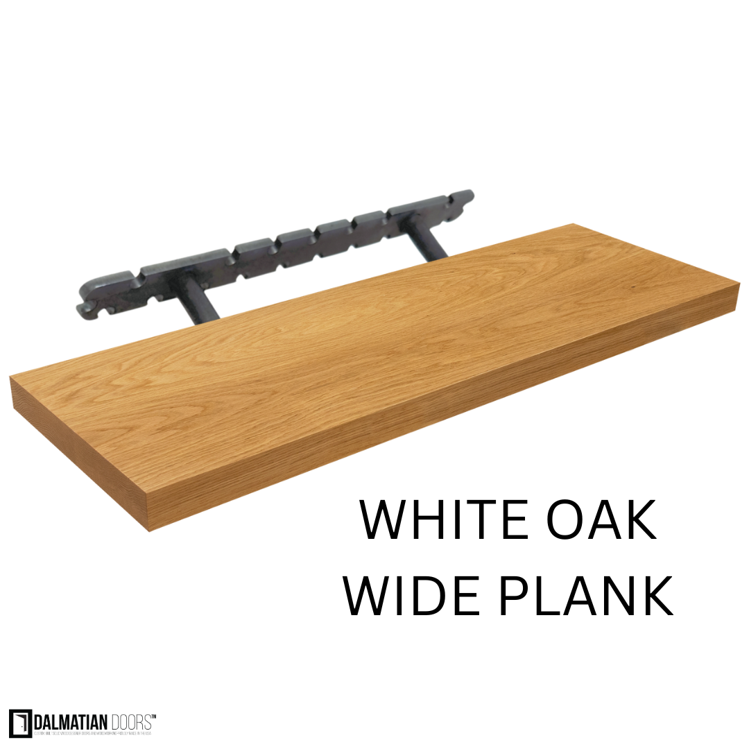 White Oak Wide Plank Floating Shelf - DALMATIAN DOORS™ and Woodworking