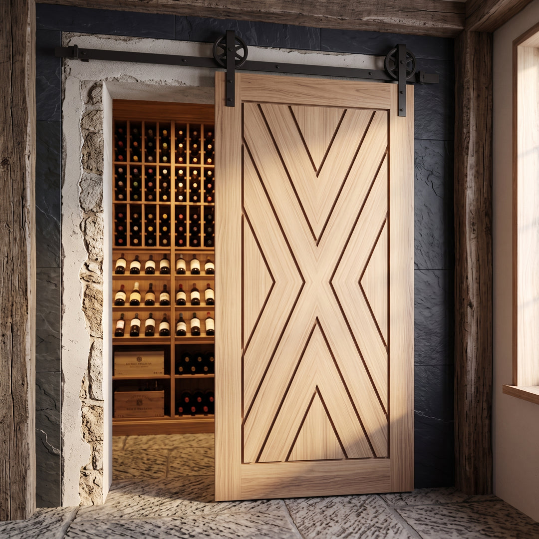 Aries Wood Single Panel Barn Door - DALMATIAN DOORS™ and Woodworking