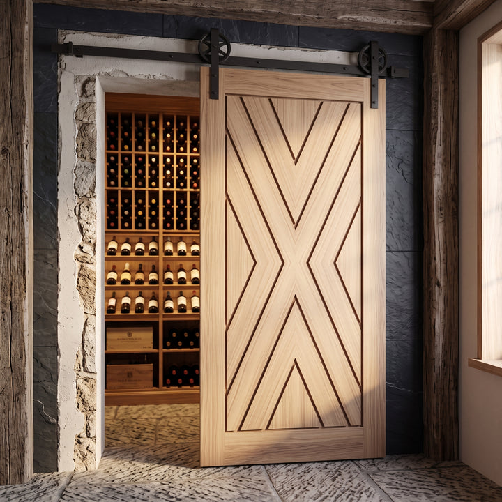 Aries Wood Single Panel Barn Door - DALMATIAN DOORS™ and Woodworking