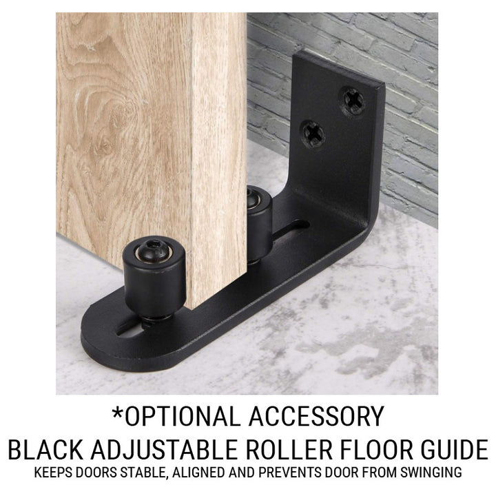 Black Adjustable Roller Floor Guide - DALMATIAN DOORS™ and Woodworking