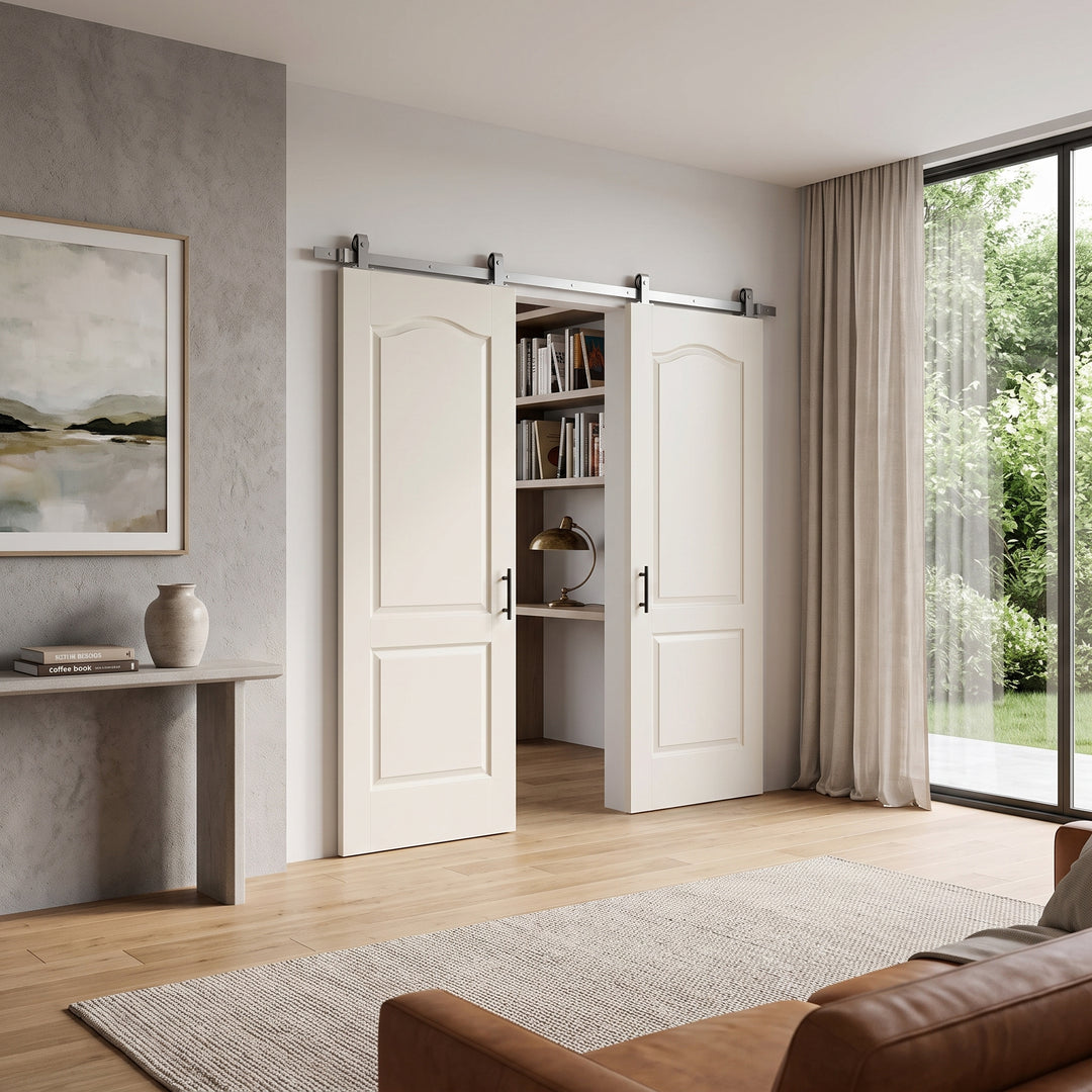 Camden 2 Panel Double Barn Door - DALMATIAN DOORS™ and Woodworking