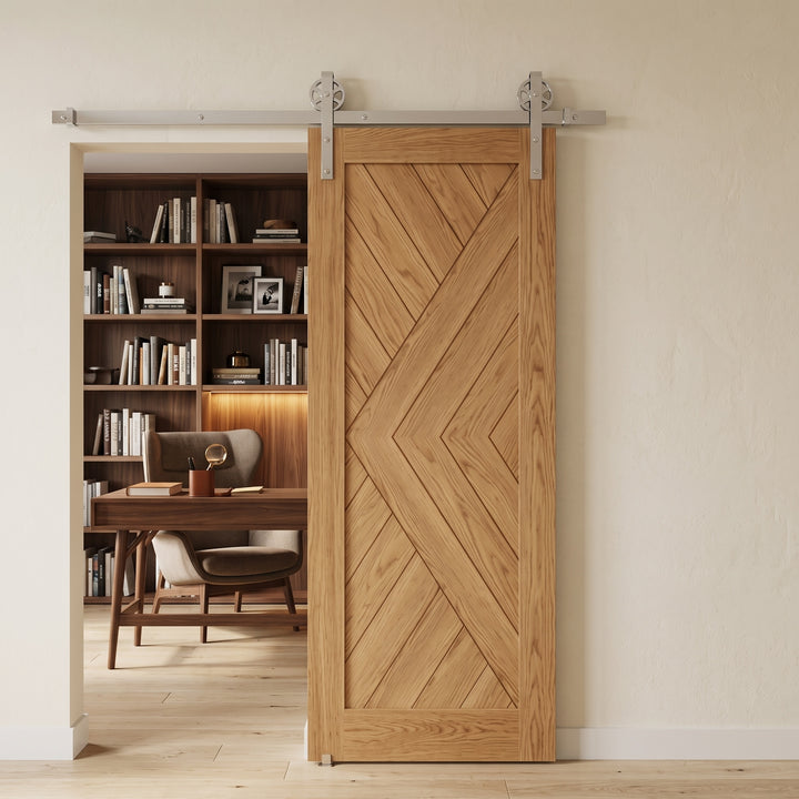 Chevron Arrow Wood 1 Panel Barn Door - DALMATIAN DOORS™ and Woodworking