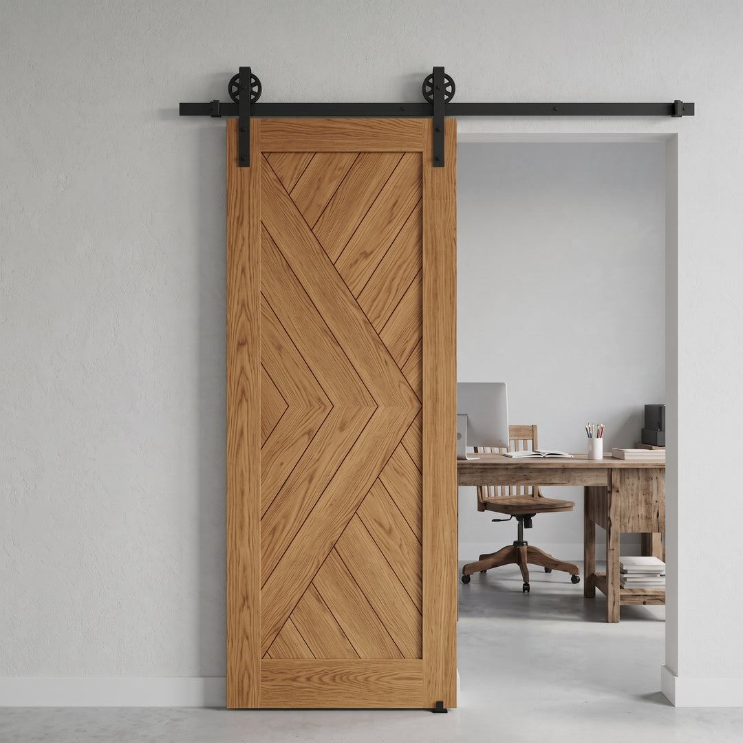 Chevron Arrow Wood 1 Panel Barn Door - DALMATIAN DOORS™ and Woodworking