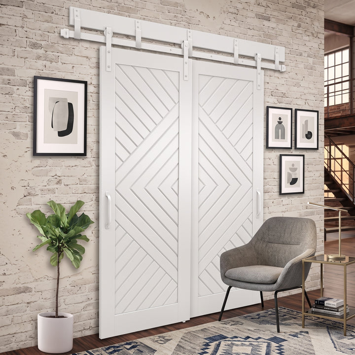 Chevron Arrow Wood 1 Panel Bypass Barn Door - DALMATIAN DOORS™ and Woodworking