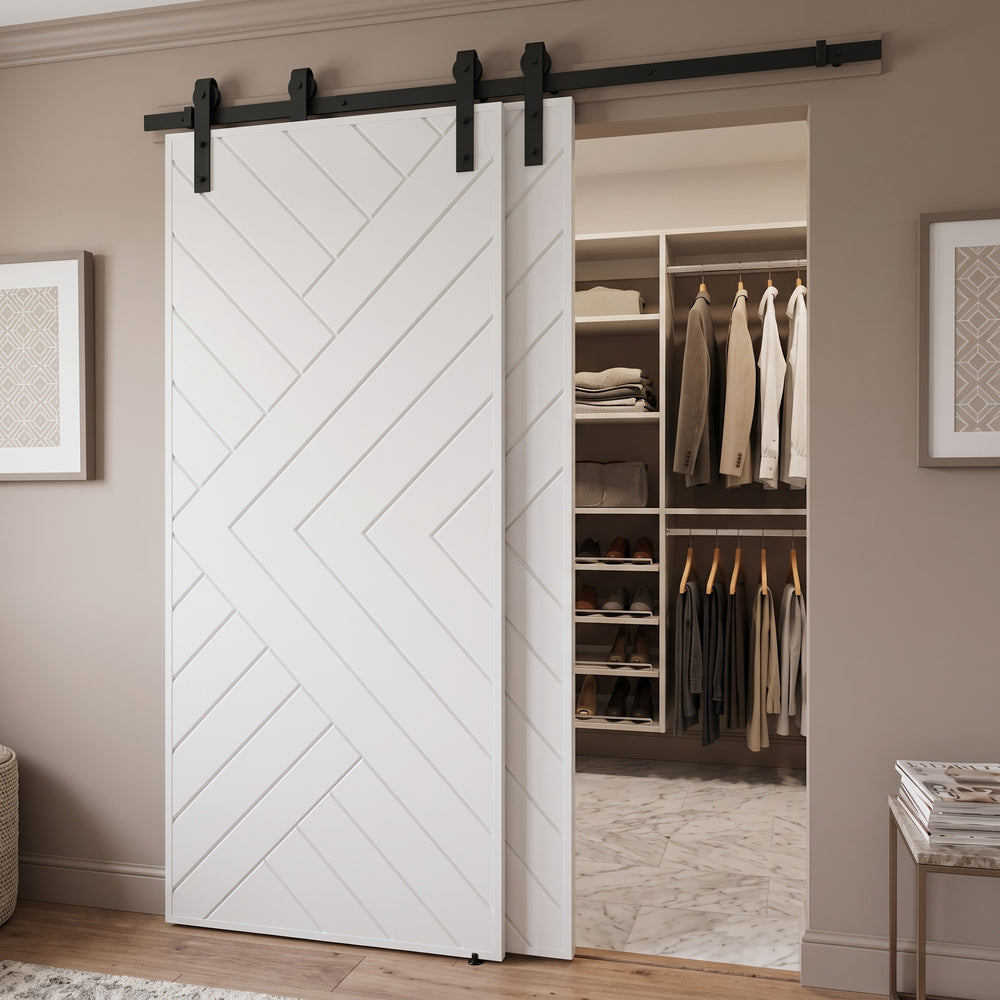 Chevron Arrow Bypass Barn Door - DALMATIAN DOORS™ and Woodworking
