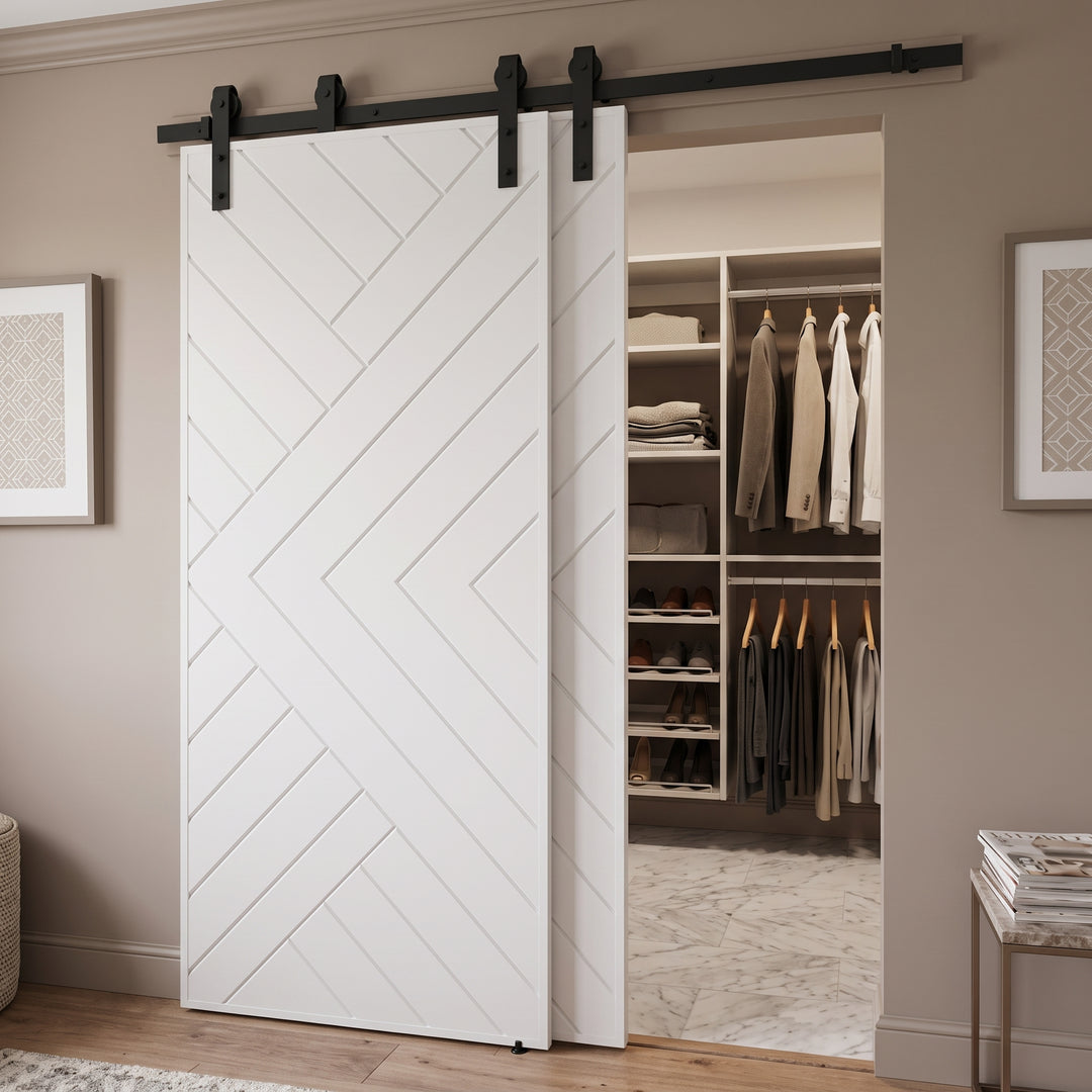 Chevron Arrow Bypass Barn Door - DALMATIAN DOORS™ and Woodworking