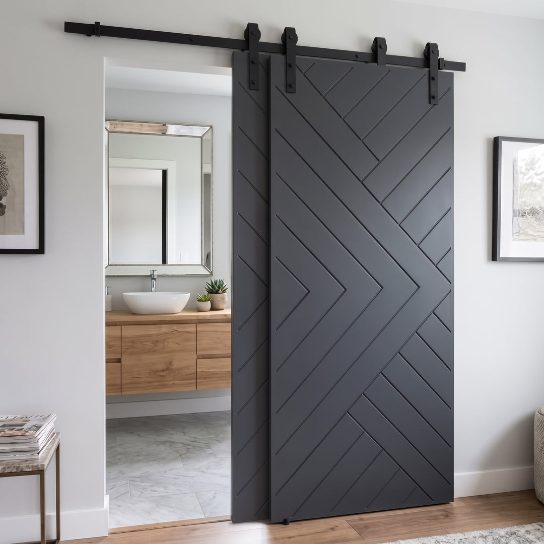 Chevron Arrow Bypass Barn Door - DALMATIAN DOORS™ and Woodworking