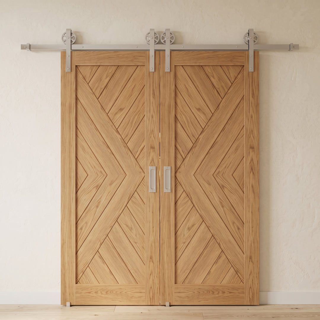 Chevron Arrow Wood 1 Panel Double Barn Door - DALMATIAN DOORS™ and Woodworking
