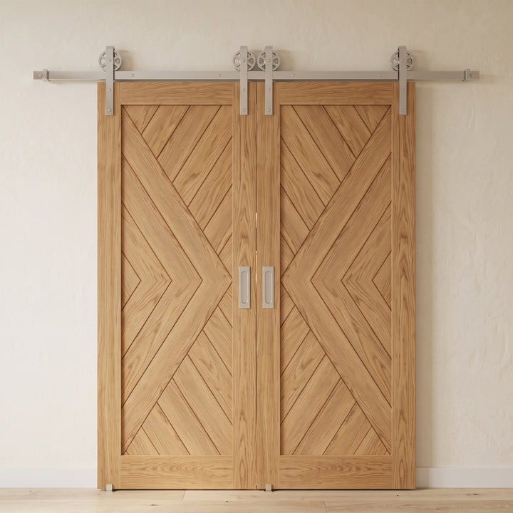 Chevron Arrow Wood 1 Panel Double Barn Door - DALMATIAN DOORS™ and Woodworking