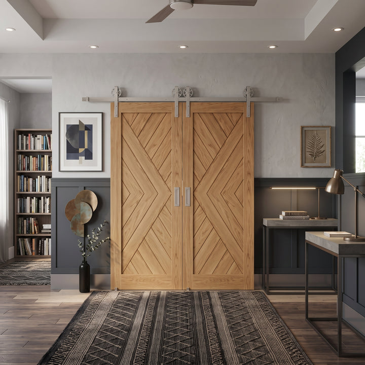 Chevron Arrow Wood 1 Panel Double Barn Door - DALMATIAN DOORS™ and Woodworking