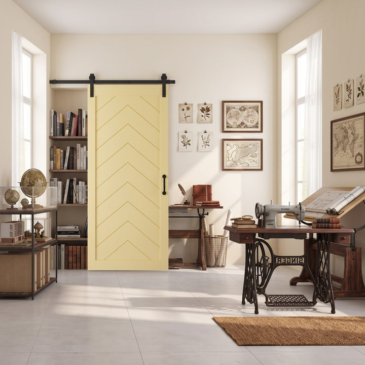 Chevron Wood 1 Panel Barn Door - DALMATIAN DOORS™ and Woodworking
