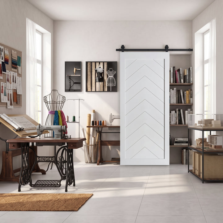 Chevron Wood 1 Panel Barn Door - DALMATIAN DOORS™ and Woodworking
