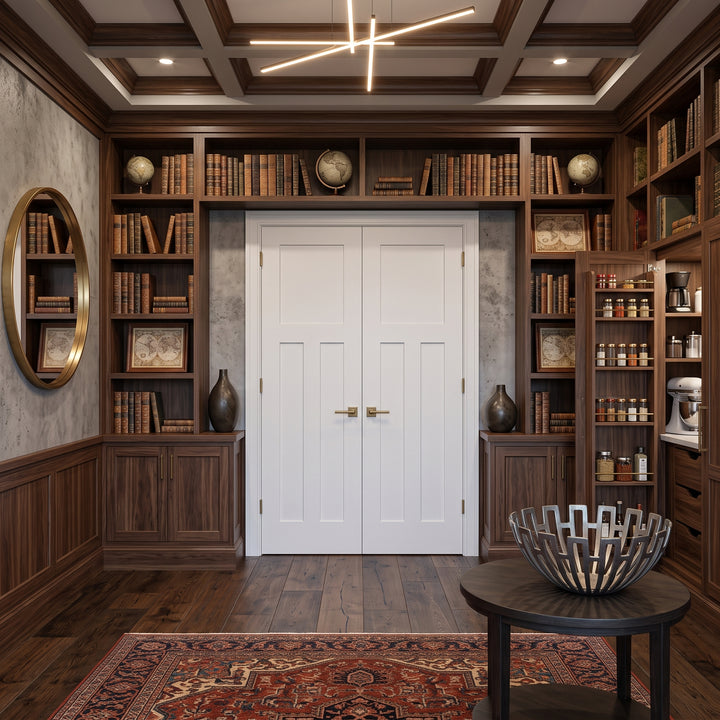 Wood 3 Panel Craftsman French Double Door - DALMATIAN DOORS™ and Woodworking