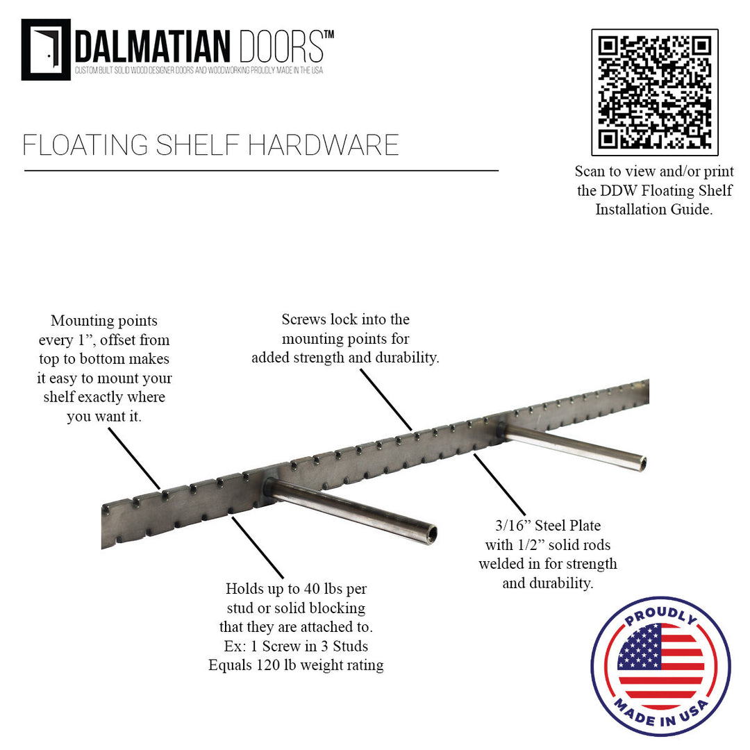Poplar Butcher Block Floating Shelf - DALMATIAN DOORS™ and Woodworking