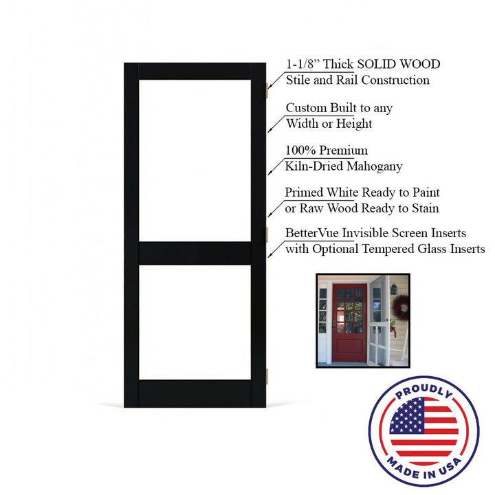 Designer 2 Panel Screen Storm Door - DALMATIAN DOORS™ and Woodworking