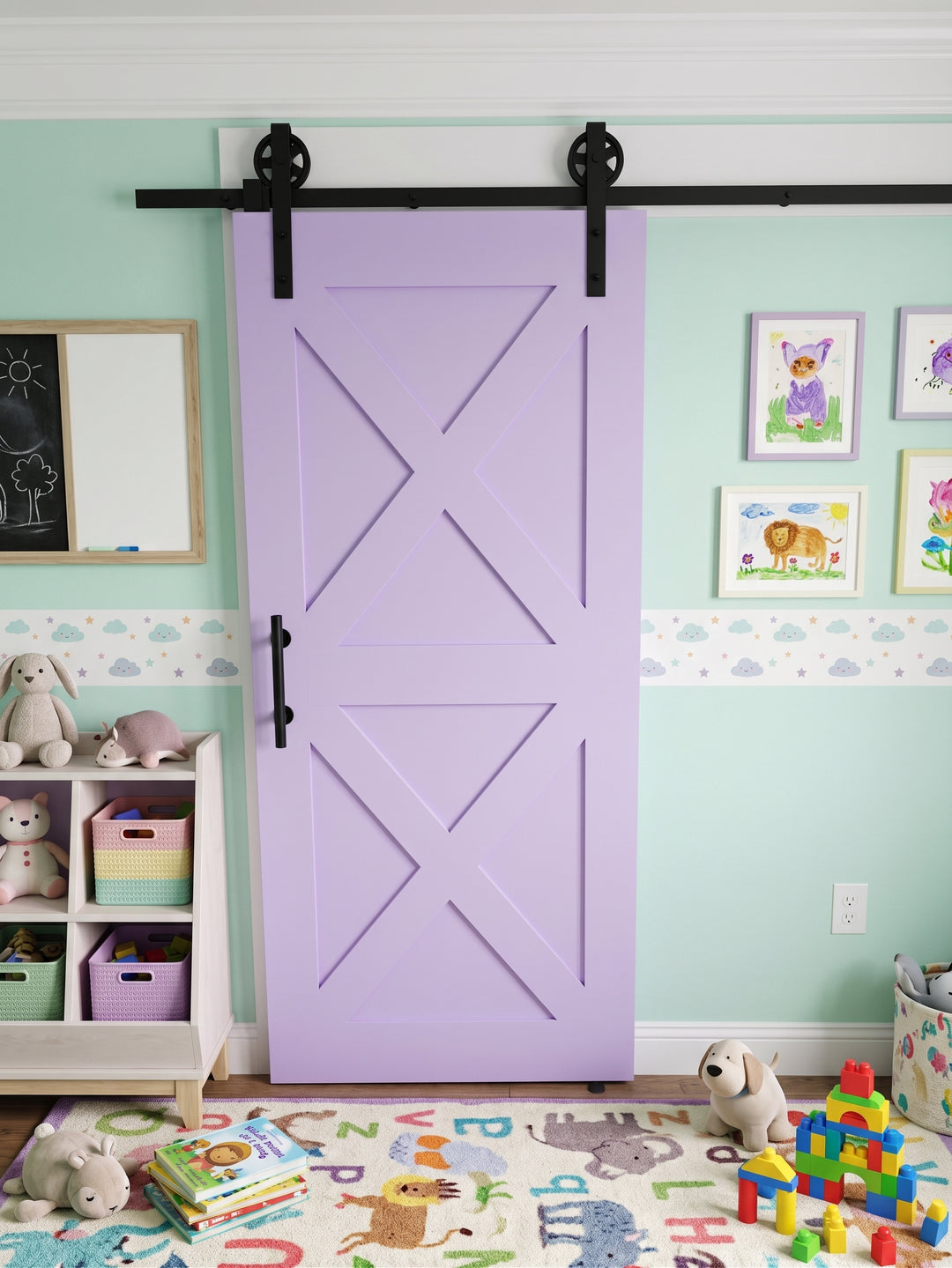 Double X Brace Wood 2 Panel Barn Door - DALMATIAN DOORS™ and Woodworking