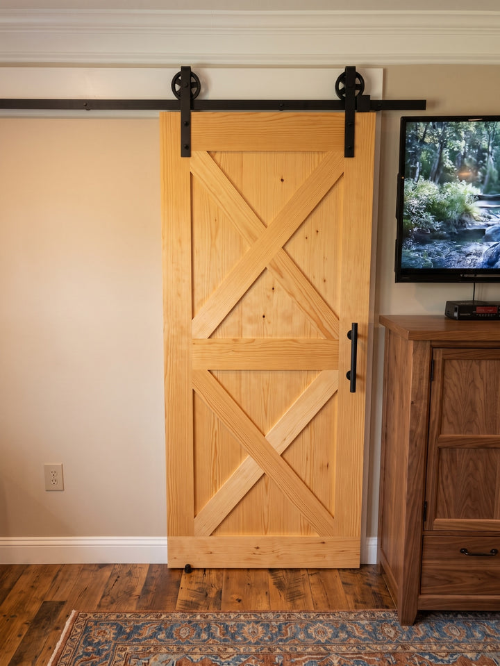 Double X Brace Wood 2 Panel Barn Door - DALMATIAN DOORS™ and Woodworking
